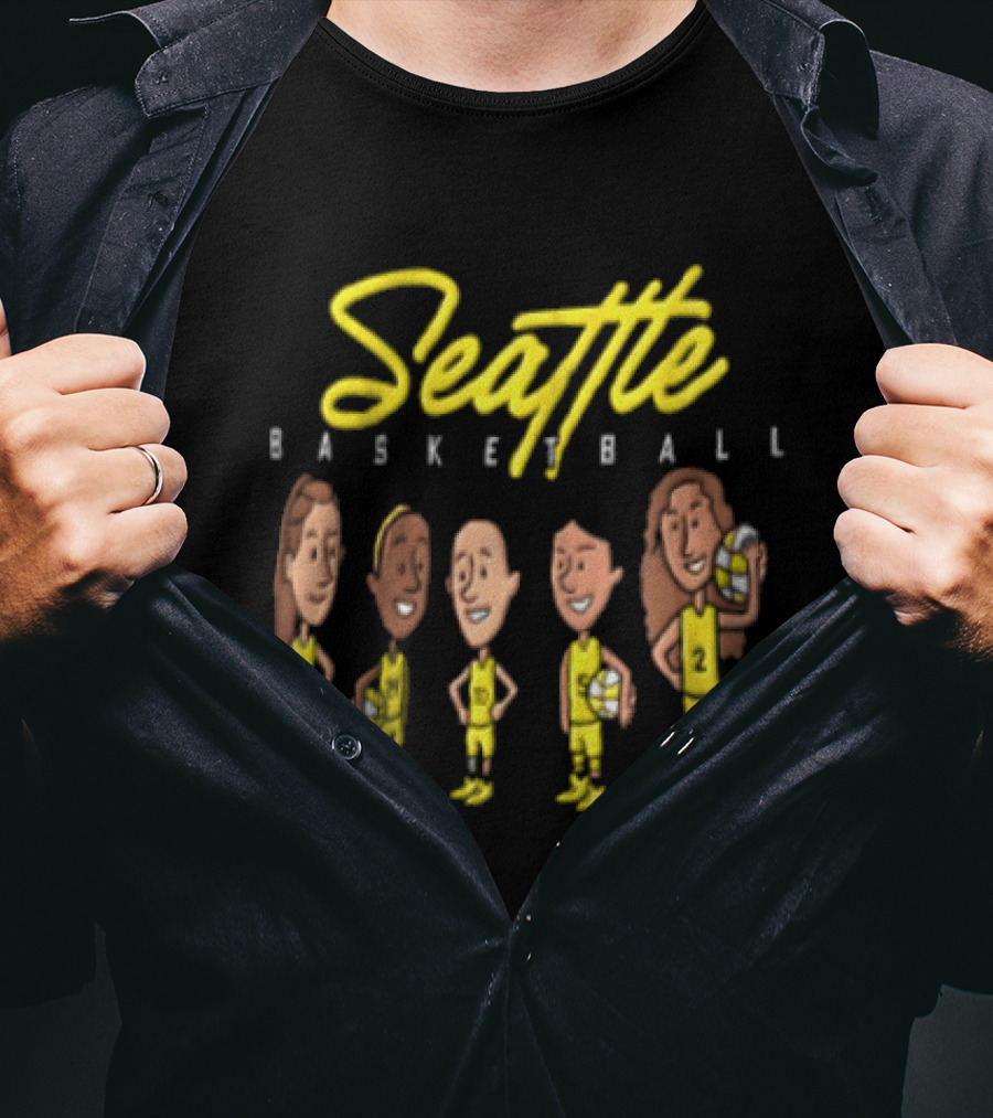 Seattle Basketball Players Cartoon WNBA 2026 T-Shirt