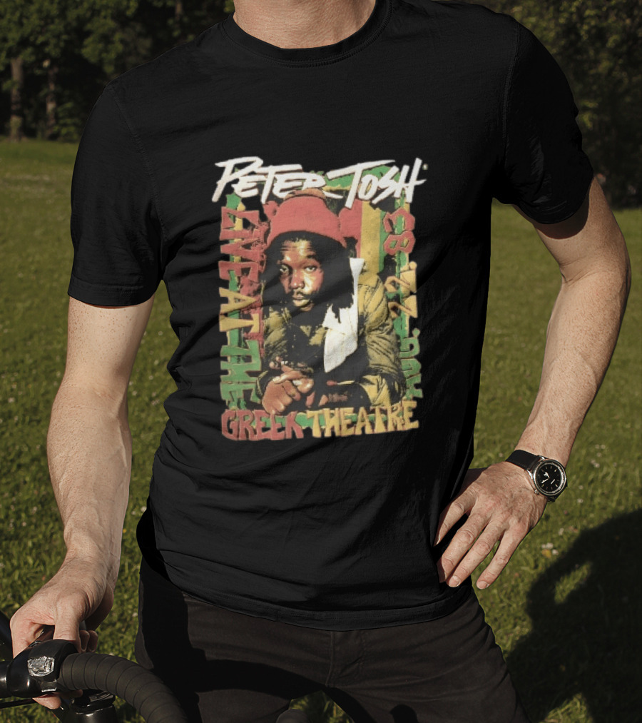 Peter Tosh Live At The Greek Theatre Aug 22 83 Rastafarian Dreadlocked Musician T-Shirt