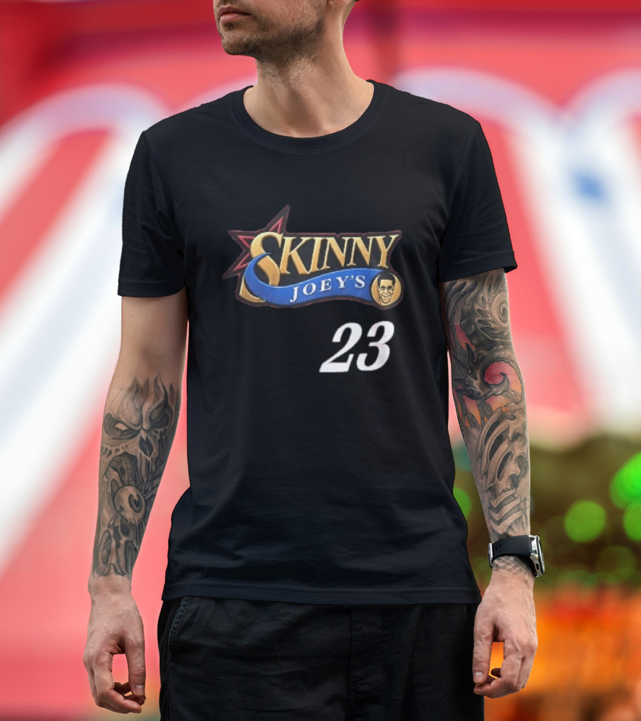 Philadelphia 76ers Skinny Joey's 23 Red Star Blue Ribbon Caricature T-Shirt