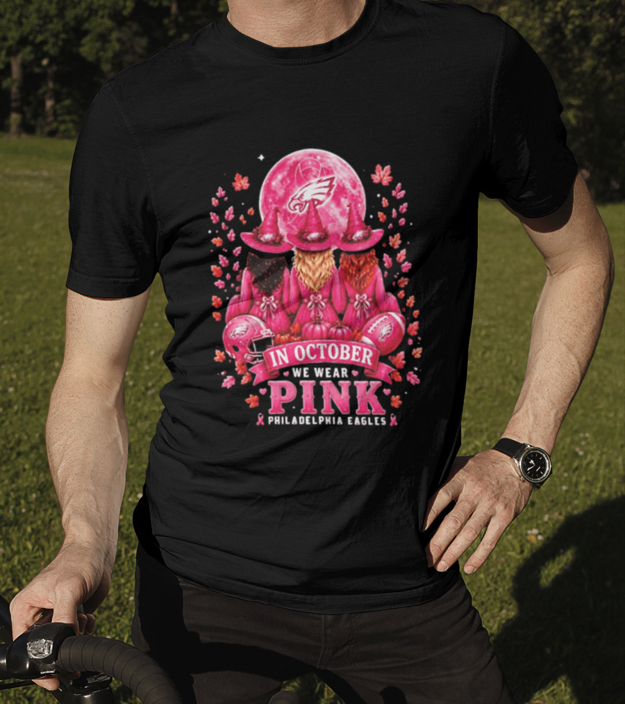 Philadelphia Eagles In October We Wear Pink Witches 2026 T-Shirt