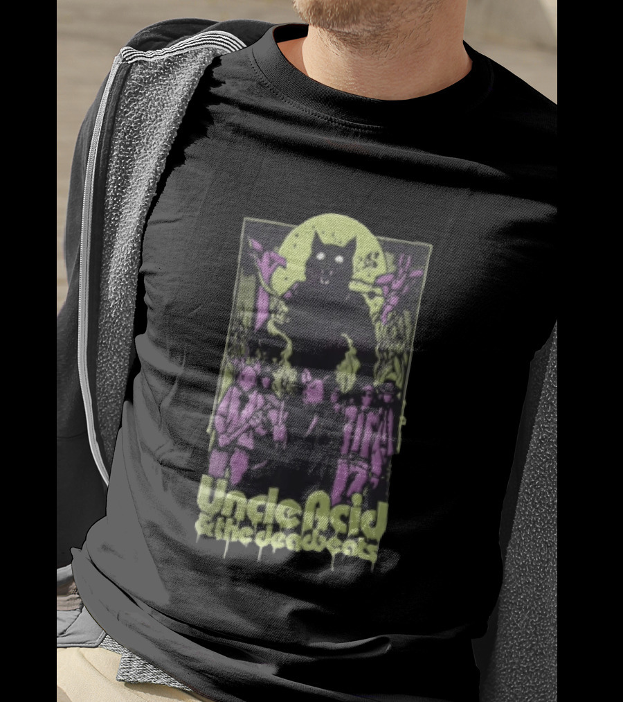 Uncle Acid And The Deadbeats Psych Rock Cat And Detectives Vintage Aesthetic T-Shirt