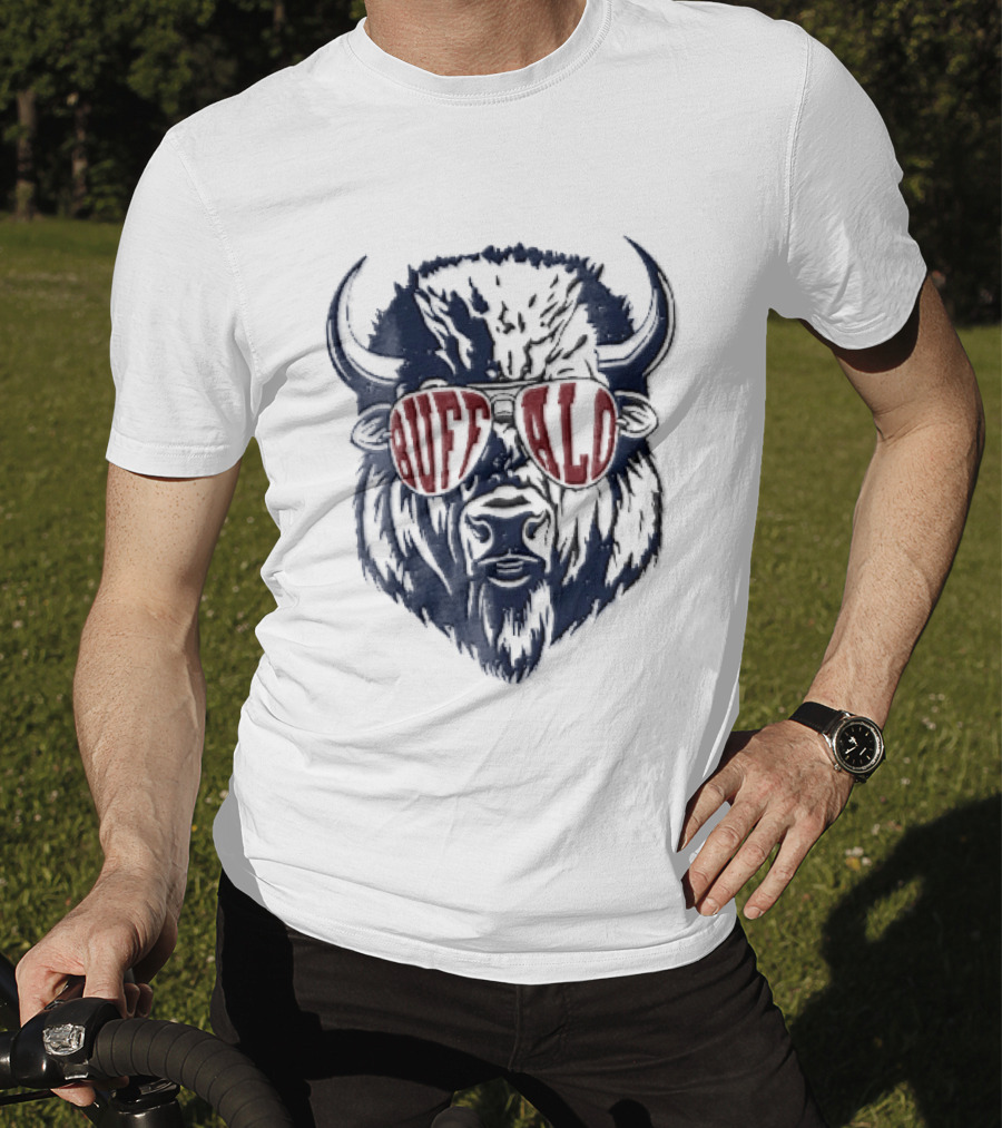 Buffalo Distressed Bison Aviator Sunglasses T-Shirt