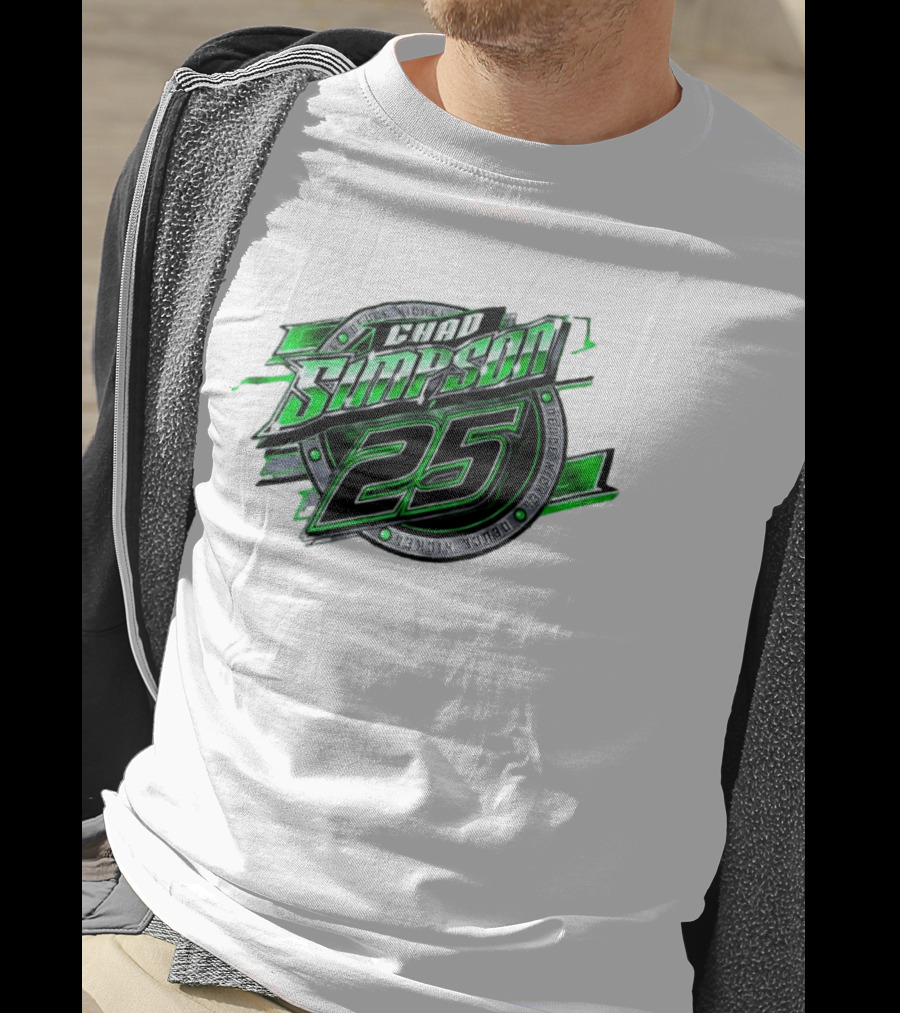 Chad Simpson 25 Deuce Nickel Racing Green Black Christian Series T-Shirt
