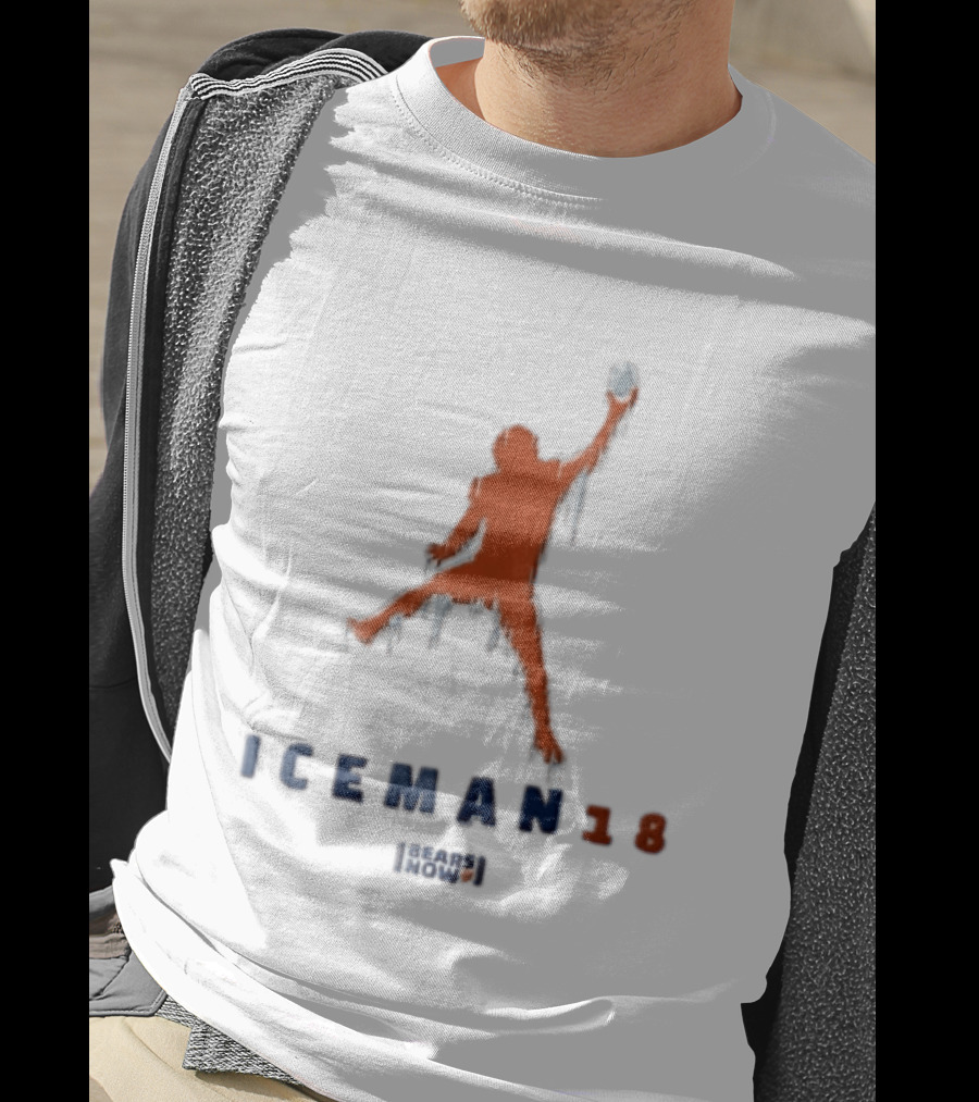 Chicago Bears Iceman 18 Now Frozen Football Player Jumpman Pose Icicles T-Shirt
