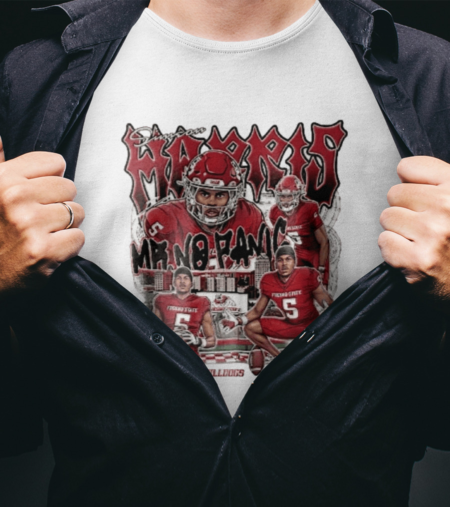 Simeon Harris Mr No Panic Fresno State Bulldogs Football Player Collage T-Shirt