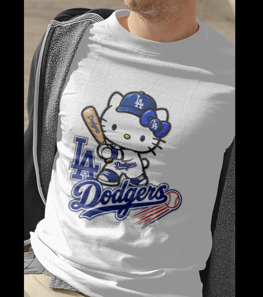 Hello Kitty Los Angeles Dodgers 2026 MLB Baseball Collaboration T-Shirt