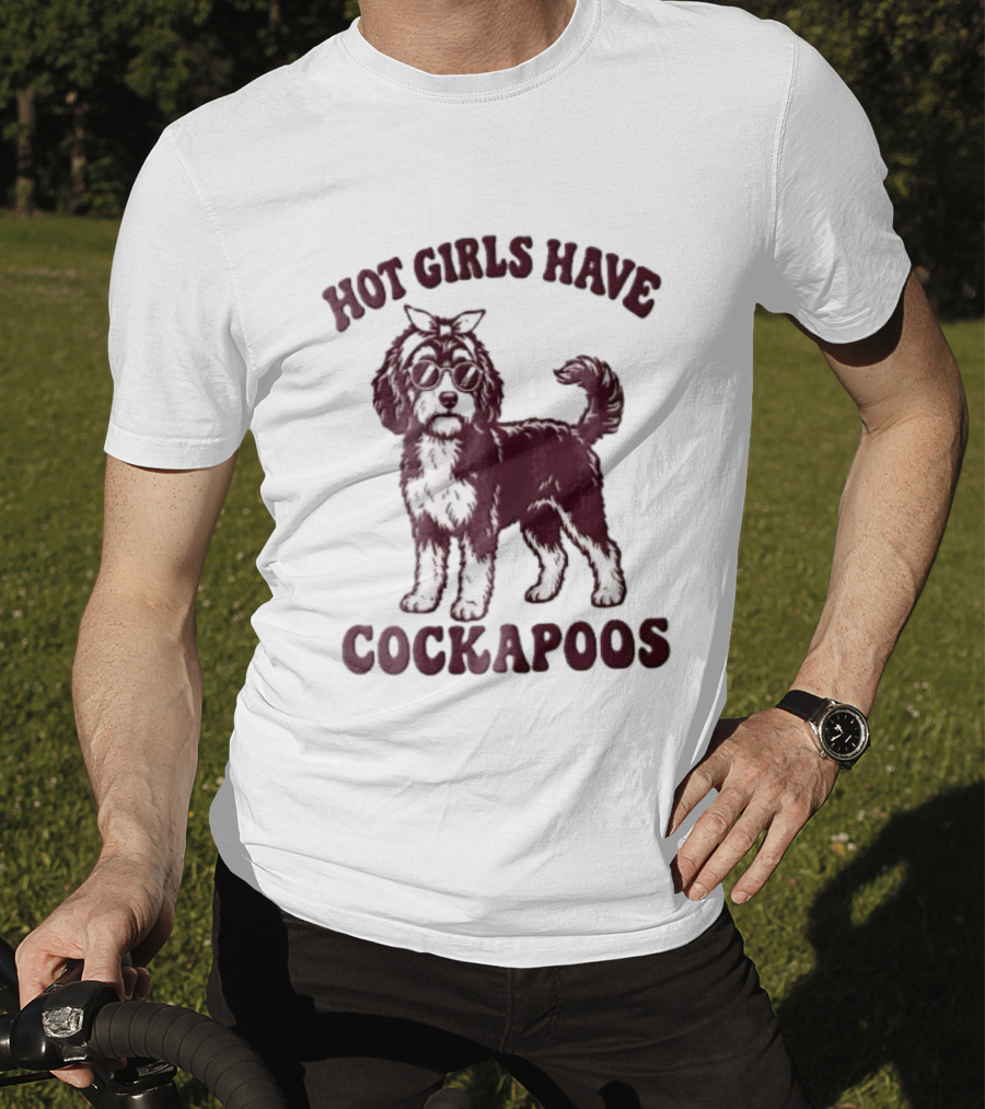 Hot Girls Have Cockapoos Dog With Sunglasses And Headband T-Shirt