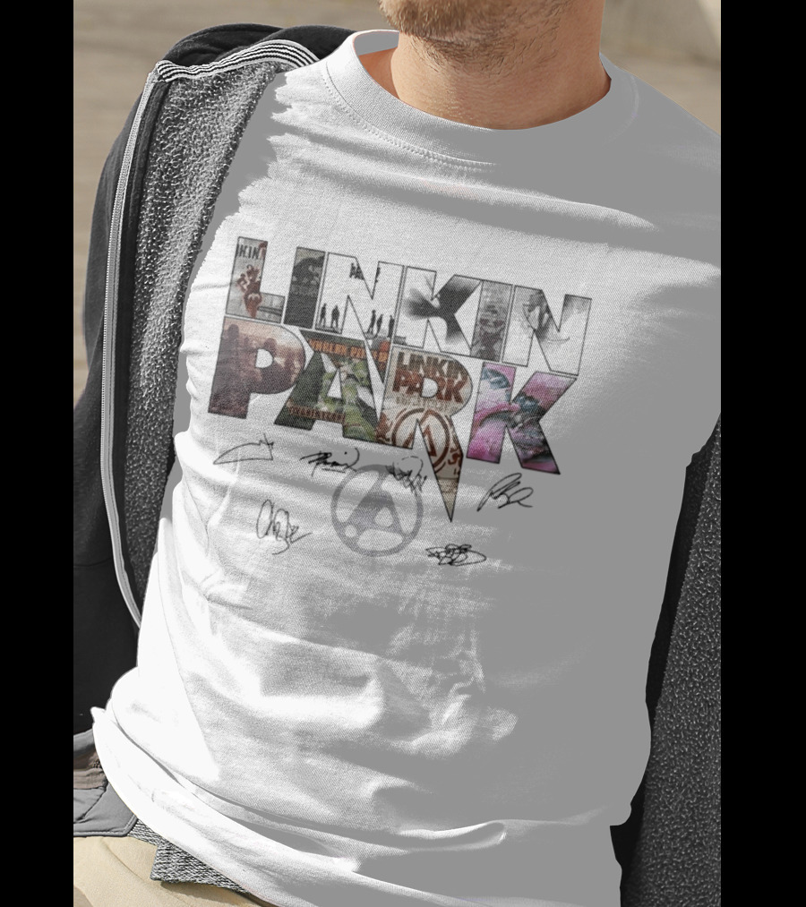 Linkin Park Album Art Collage Signatures T-Shirt