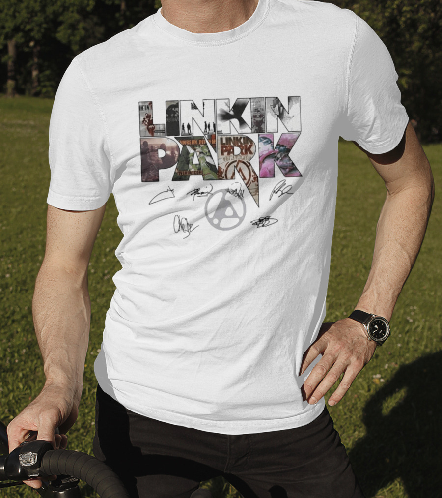 Linkin Park Album Art Collage Signatures T-Shirt