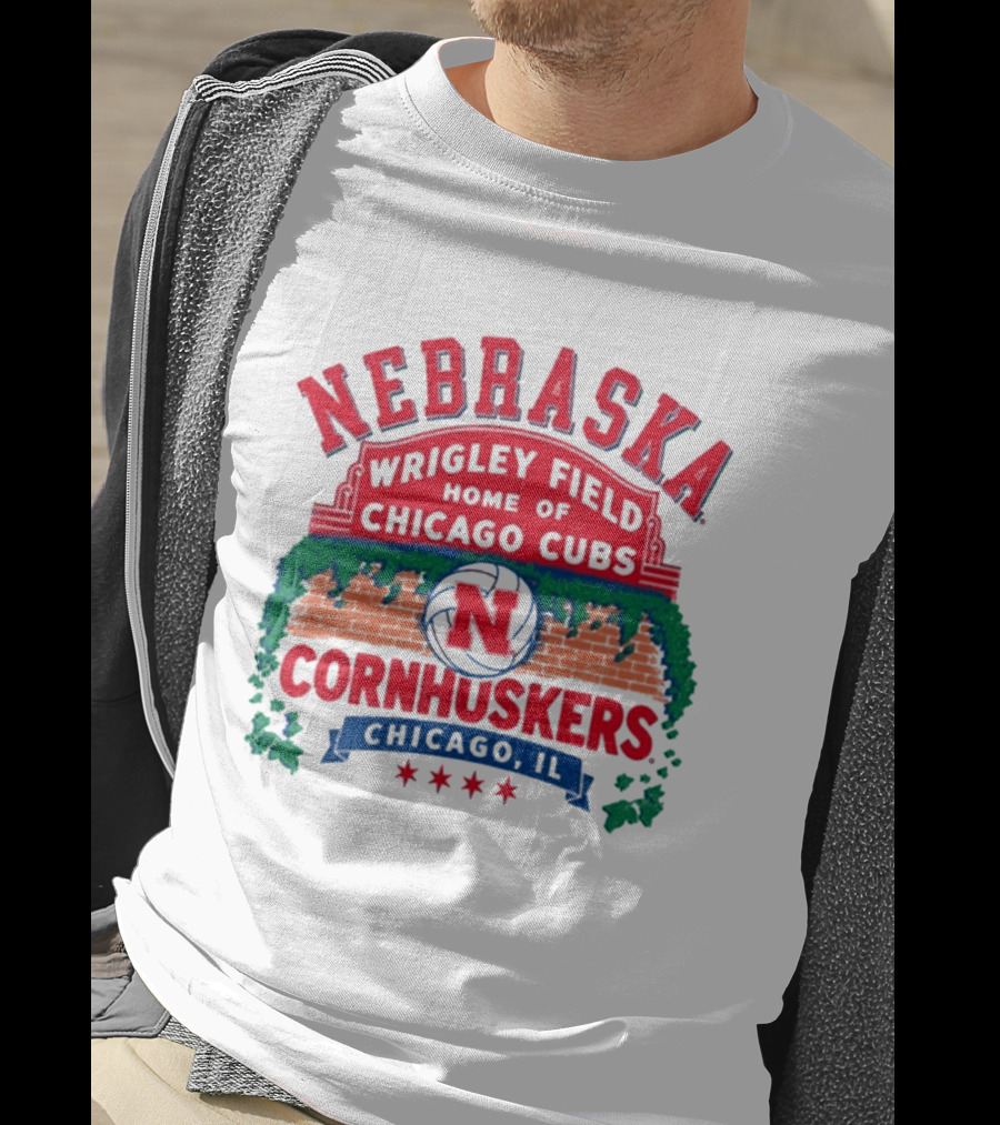 Nebraska Cornhuskers Volleyball Wrigley Field Home Of Chicago Cubs 2026 Chicago IL T-Shirt