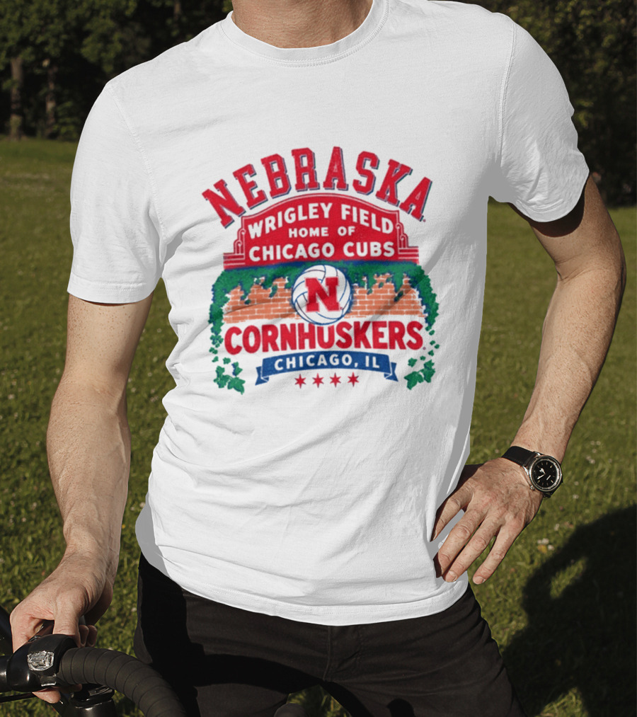 Nebraska Cornhuskers Volleyball Wrigley Field Home Of Chicago Cubs 2026 Chicago IL T-Shirt