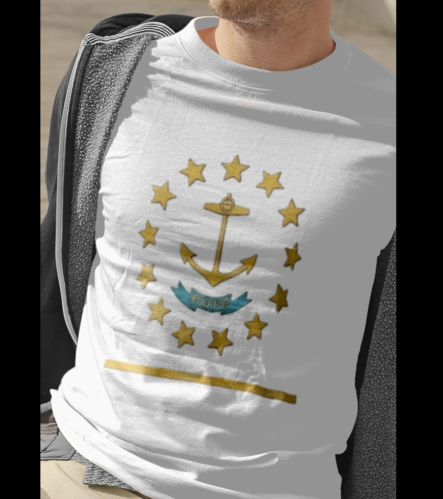 Rhode Island Hope Anchor With Stars T-Shirt