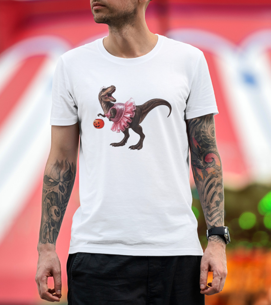 Trick Or Treat Rex Princess Tutu Halloween T-Shirt