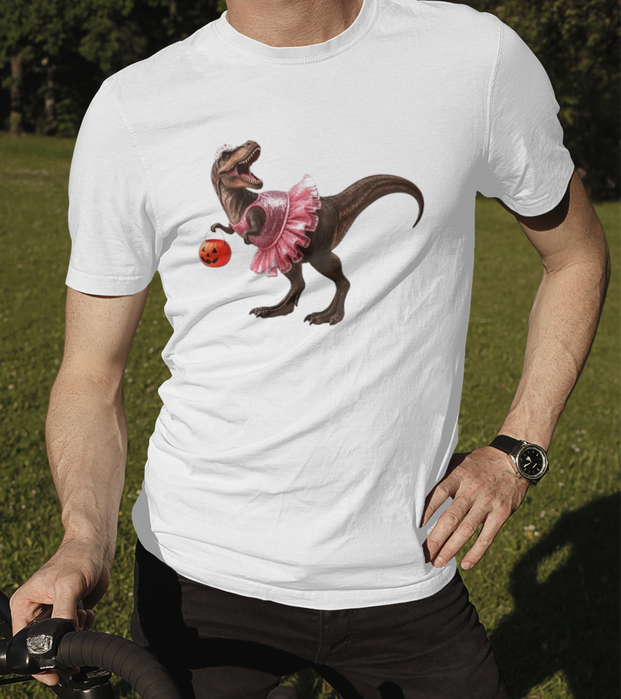 Trick Or Treat Rex Princess Tutu Halloween T-Shirt