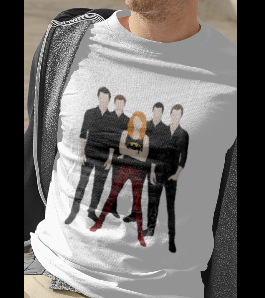 Vector Alternative Rock Band With Bat Symbol And Checkered Pants T-Shirt