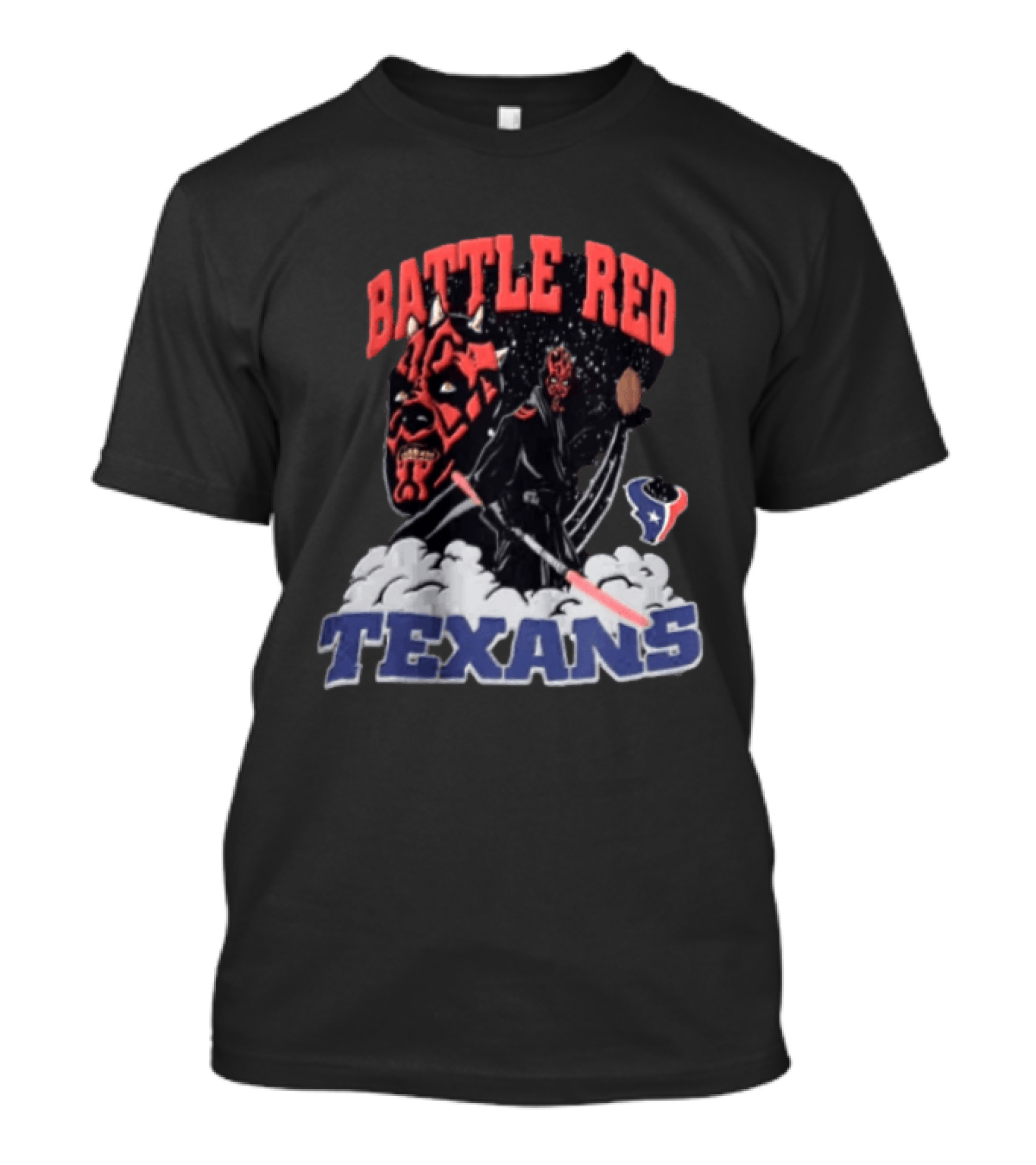 Battle Red Texans Football Star Wars Darth Maul NFL T-Shirt