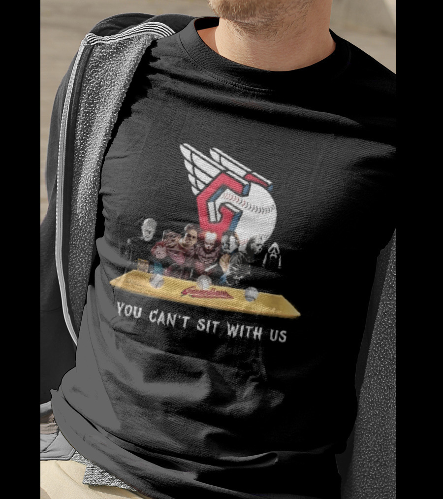 Cleveland Guardians MLB You Can't Sit With Us Horror Characters Baseball T-Shirt