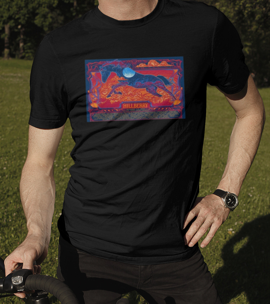 Hillberry October 7 11 2026 Harvest Moon Festival Concert Majestic Horse Celestial Landscape T-Shirt