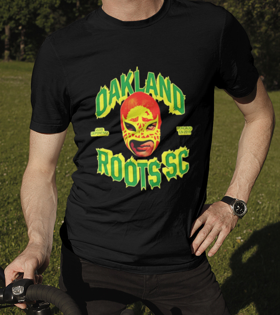 Oakland Roots SC Mucho Punk Máscara Luchador Club Deportivo Fundado En 2018 T-Shirt