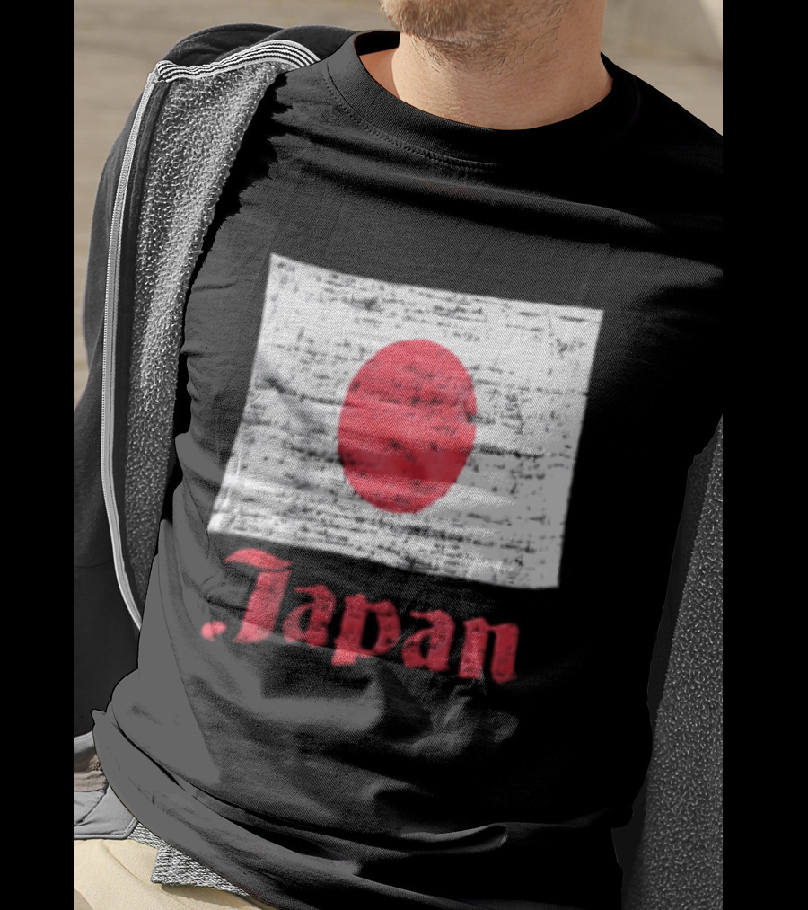 Japan Flag Distressed Style Red Dot Vintage Look T-Shirt
