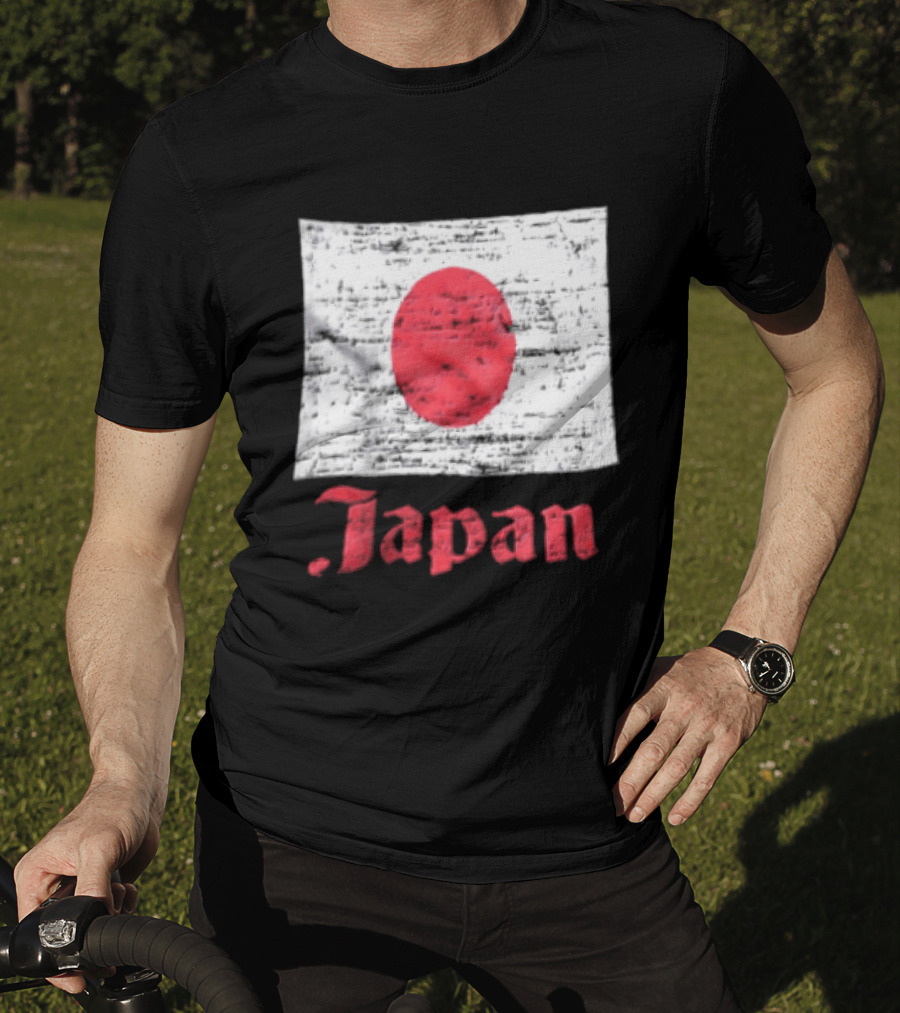 Japan Flag Distressed Style Red Dot Vintage Look T-Shirt