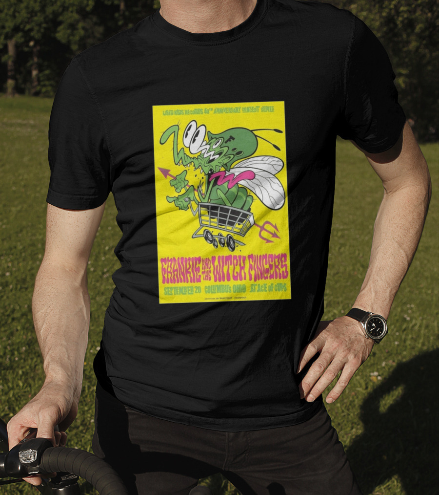 Used Kids Records 40th Anniversary Concert Series Frankie And The Witch Fingers September 20 Columbus Ohio At Ace Of Cups Artwork By Sam Fout T-Shirt
