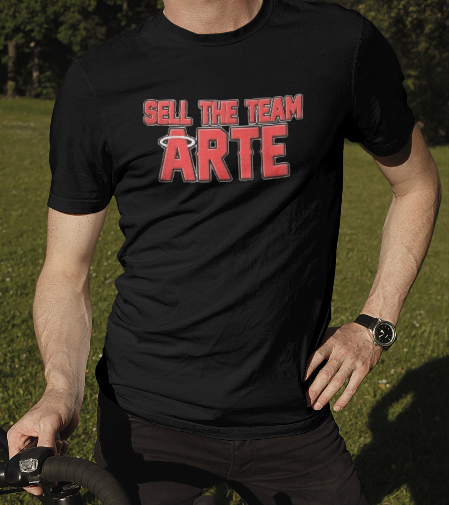 Sell The Team Arte Los Angeles Angels MLB Red Block Halo T-Shirt