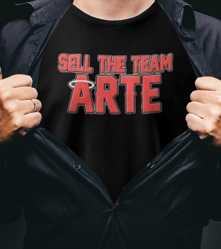 Sell The Team Arte Los Angeles Angels MLB Red Block Halo T-Shirt