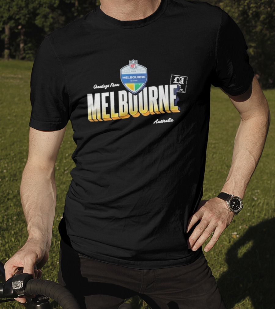 Los Angeles Rams NFL Melbourne Australia Game 2026 Greetings T-Shirt