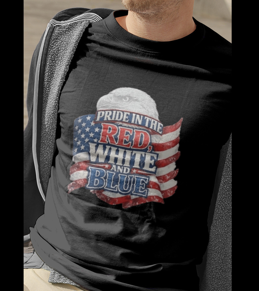 Pride In The Red White And Blue Bald Eagle American Flag T-Shirt