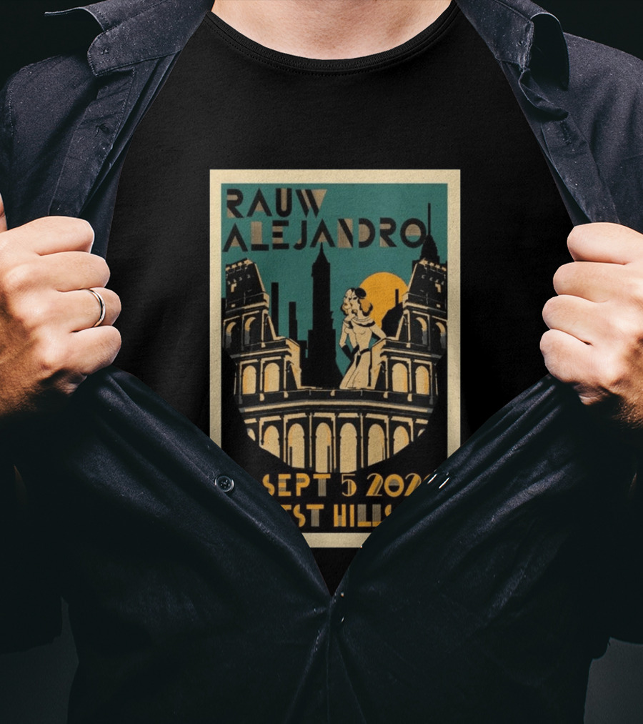 Rauw Alejandro Sept 5 2026 Forest Hills Stadium Art Deco T-Shirt