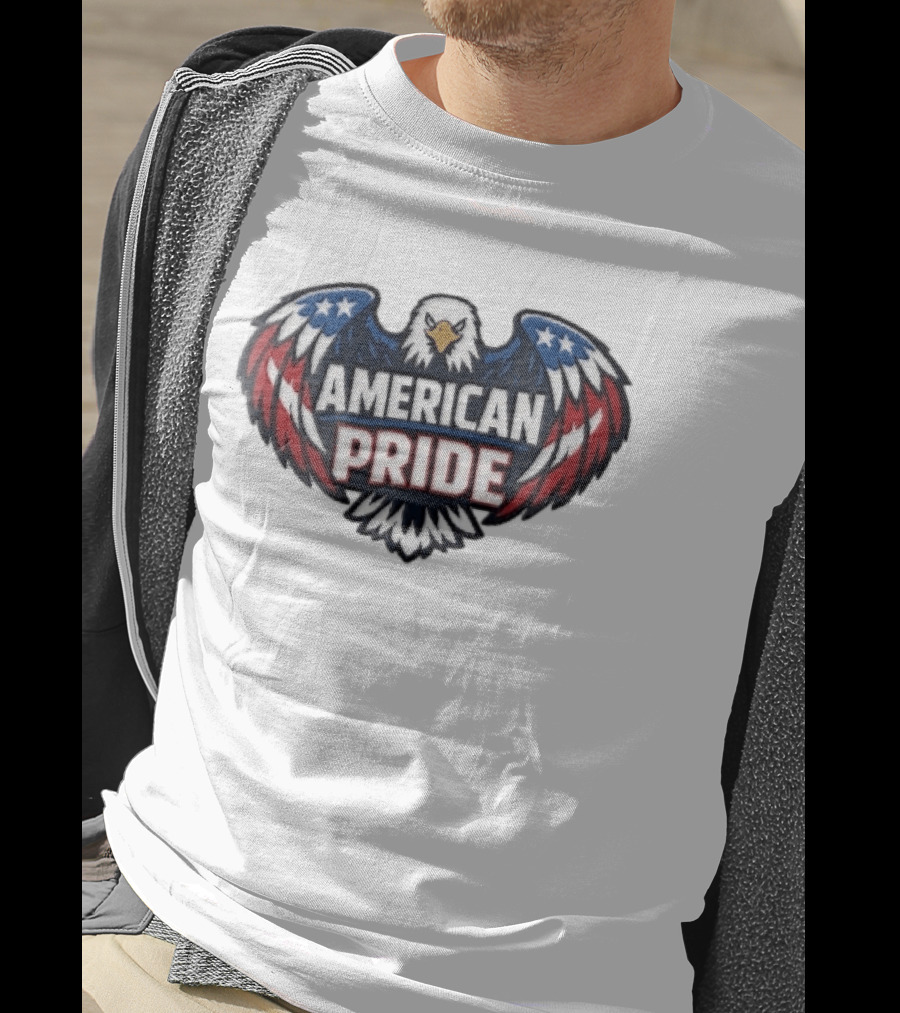 American Pride Bald Eagle Wings Stars And Stripes Flag T-Shirt