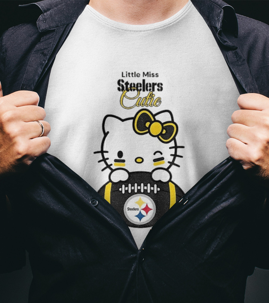 Hello Kitty Little Miss Steelers Cutie Football T-Shirt