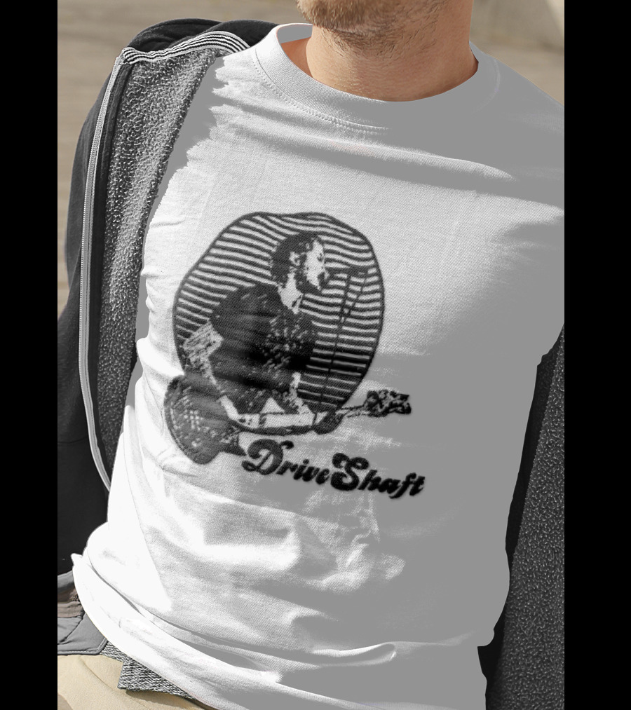 Drive Shaft Bassist Microphone Striped Halftone T-Shirt