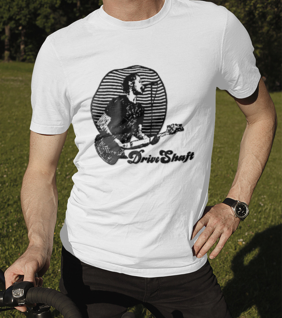 Drive Shaft Bassist Microphone Striped Halftone T-Shirt