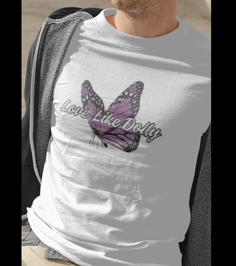 Love Like Dolly Purple Monarch Butterfly Open Wings T-Shirt