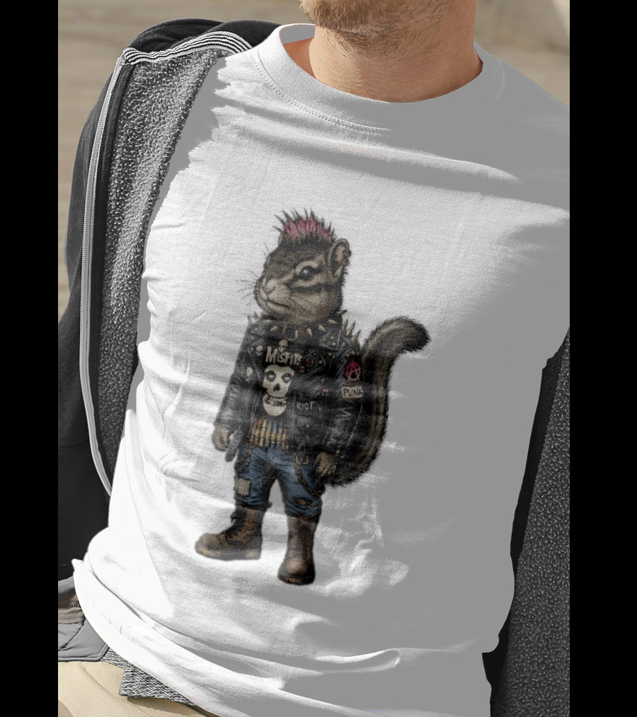 Misfits Chipmunk Riot Punk Pink Mohawk Leather Jacket Boots T-Shirt