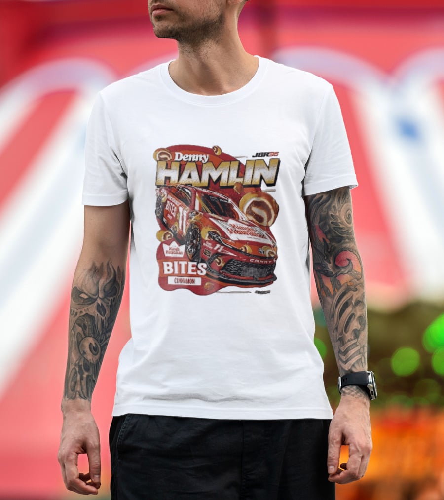 Denny Hamlin JGR 11 NASCAR King's Hawaiian Bites Cinnamon Red Camry Race Car T-Shirt