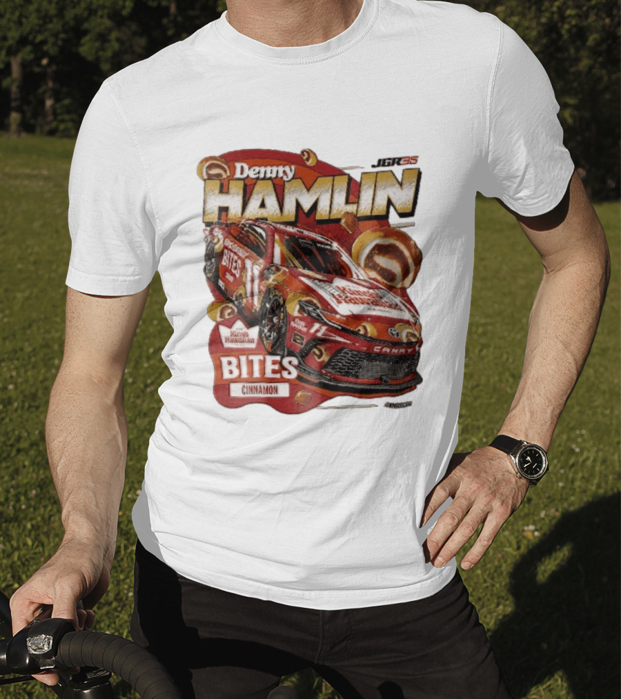 Denny Hamlin JGR 11 NASCAR King's Hawaiian Bites Cinnamon Red Camry Race Car T-Shirt