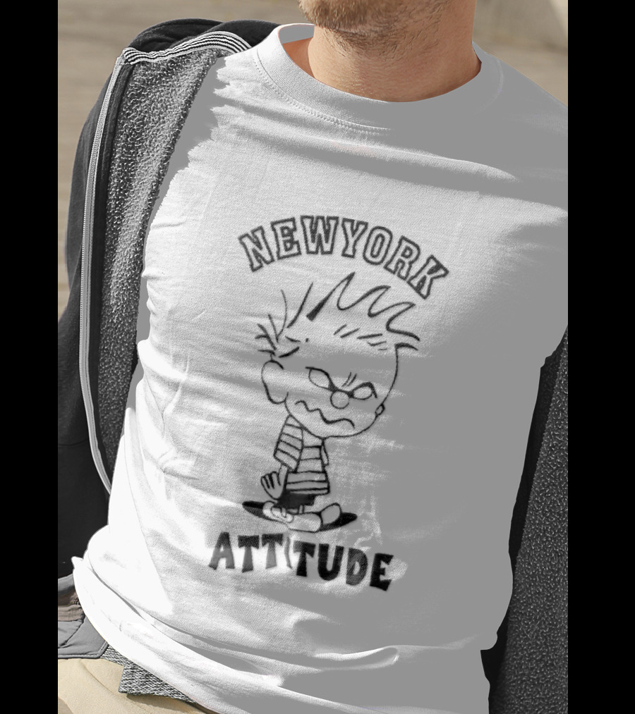 Newyork Attitude Bootleg Angry Spiky Hair Cartoon Boy T-Shirt