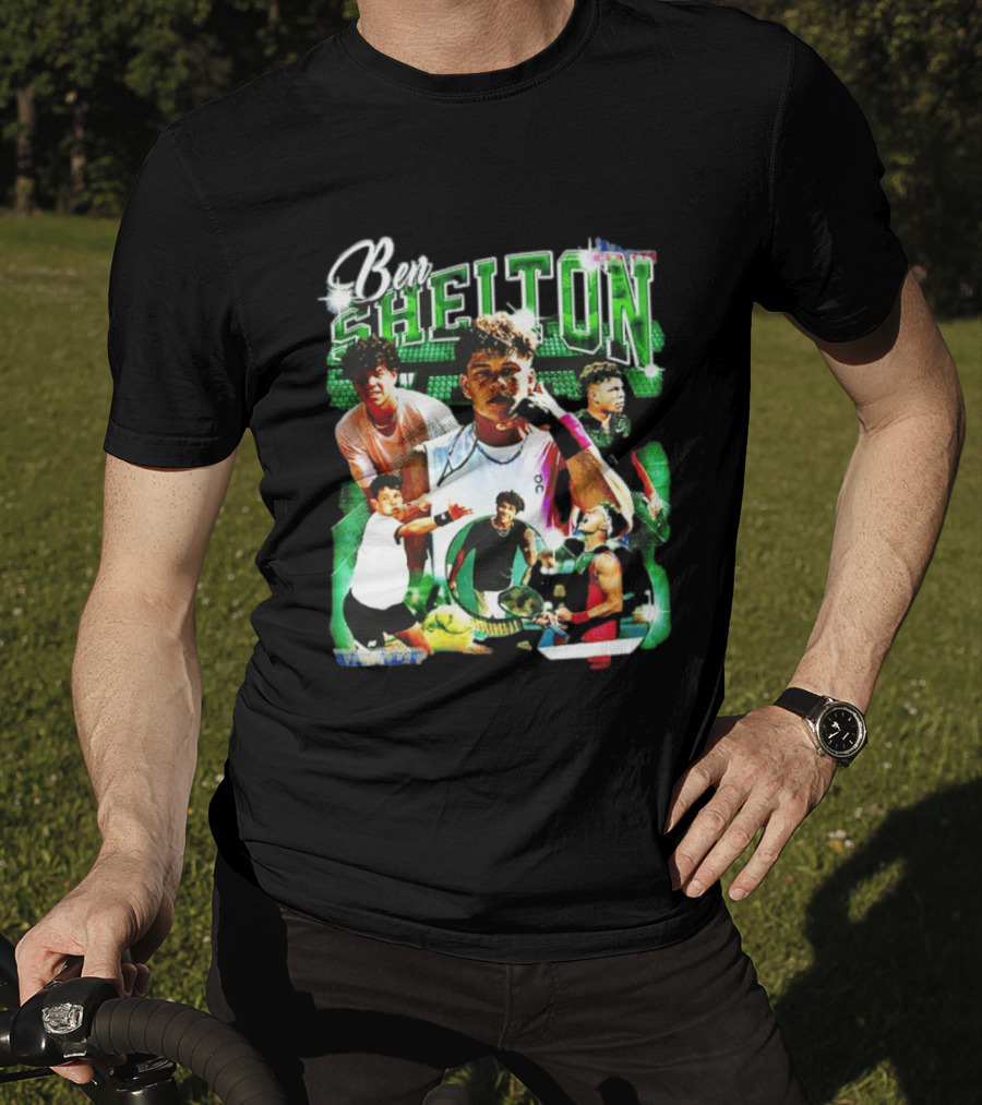 Ben Shelton Tennis Champions Green Collage T-Shirt