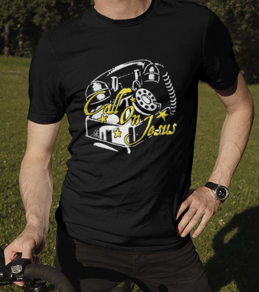 Call On Jesus Rotary Telephone Yellow Stars T-Shirt