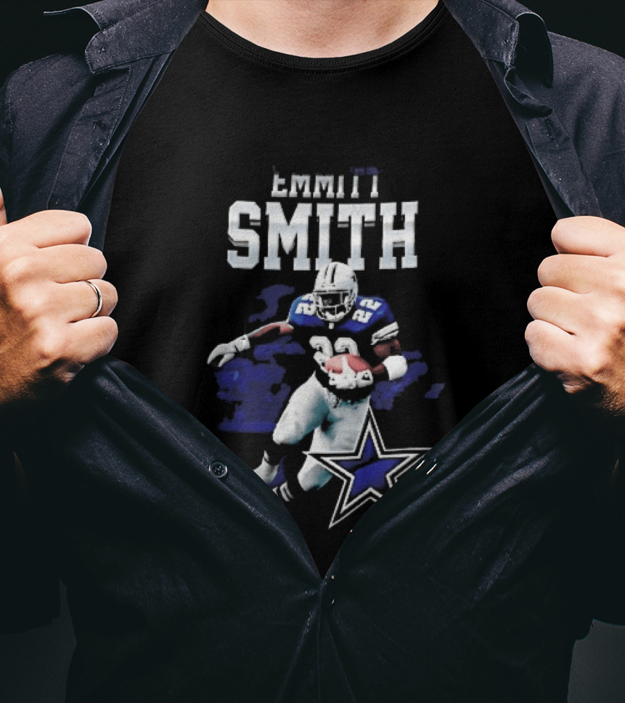 Dallas Cowboys Emmitt Smith 22 Running Player Football Star T-Shirt