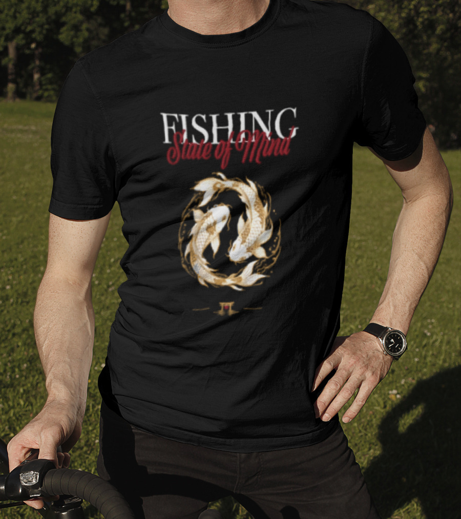 Fishing State Of Mind Koi Fish Yin Yang T-Shirt