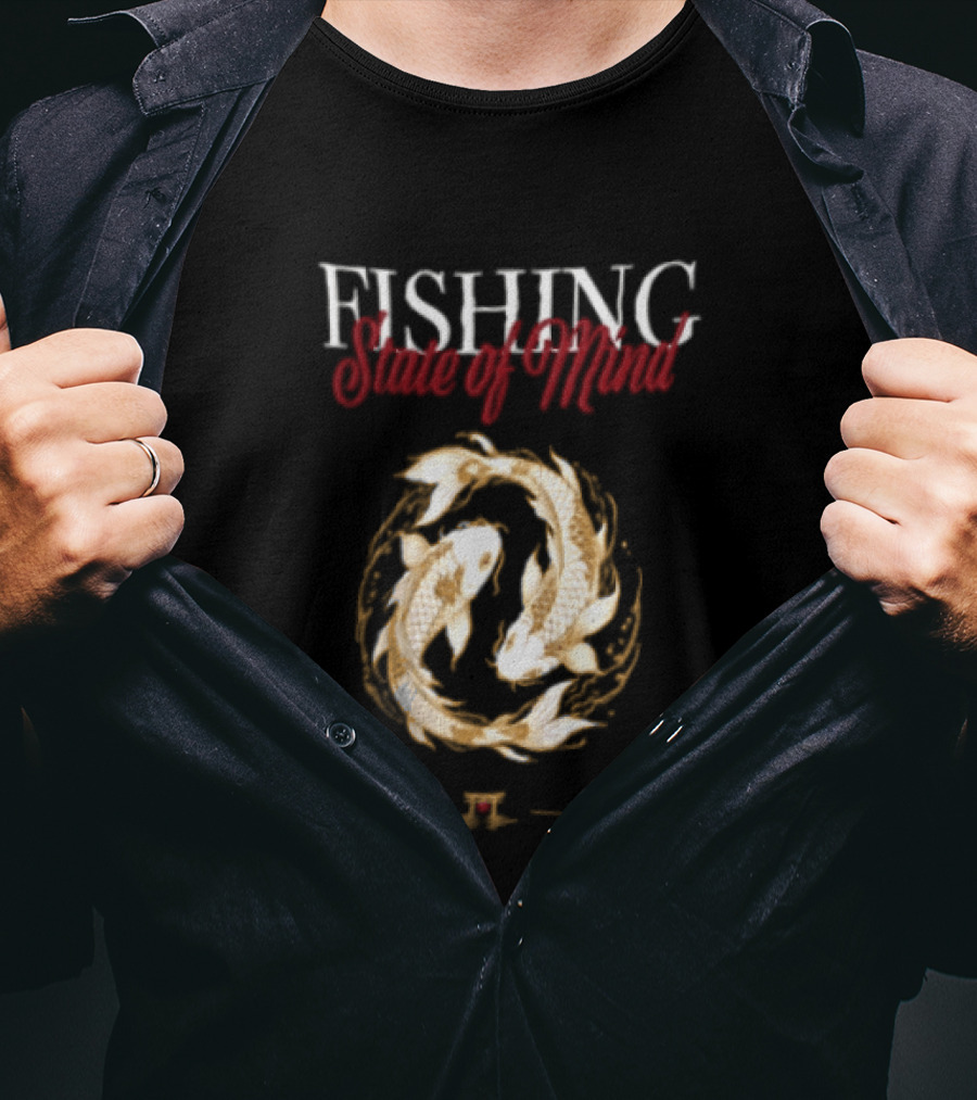 Fishing State Of Mind Koi Fish Yin Yang T-Shirt
