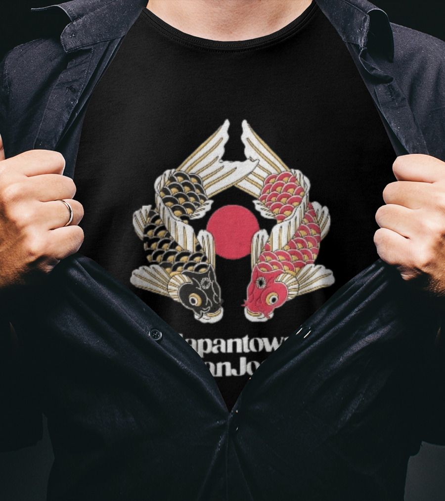 Japantown San Jose Two Koi Fish Red Sun T-Shirt