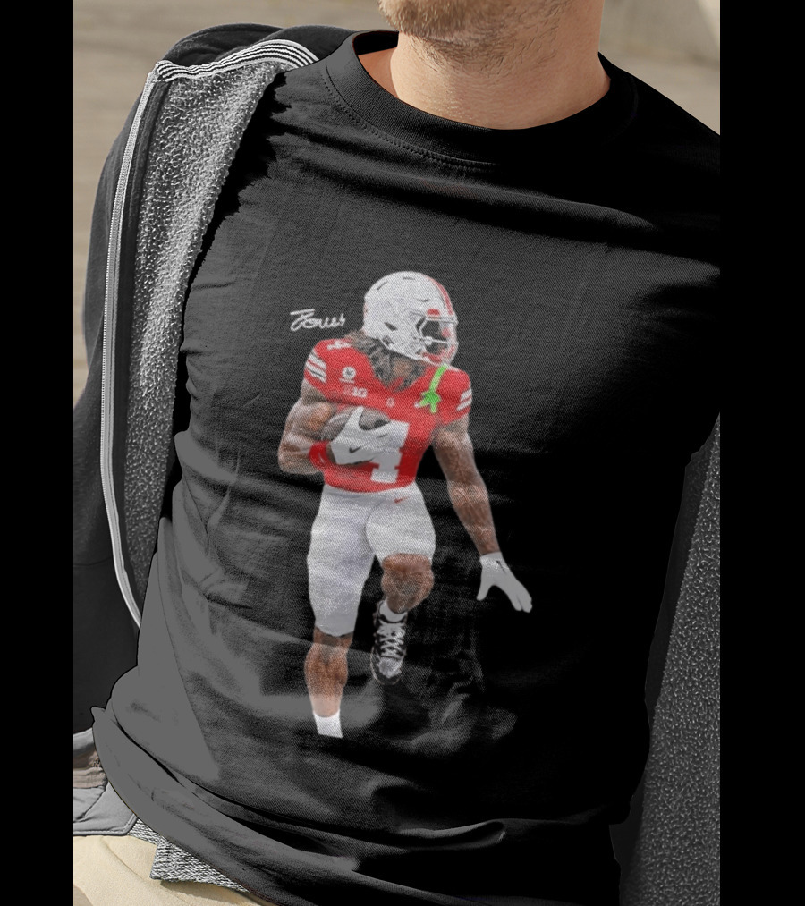 Jeremiah Smith Ohio State Heisman Candidate Football Player Jersey Four T-Shirt