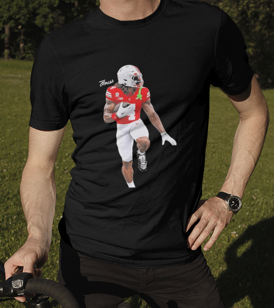 Jeremiah Smith Ohio State Heisman Candidate Football Player Jersey Four T-Shirt