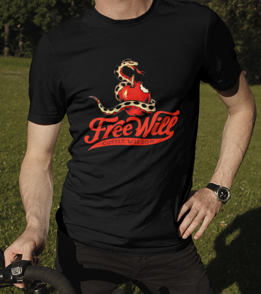 Free Will Costly Wisdom Snake Apple T-Shirt