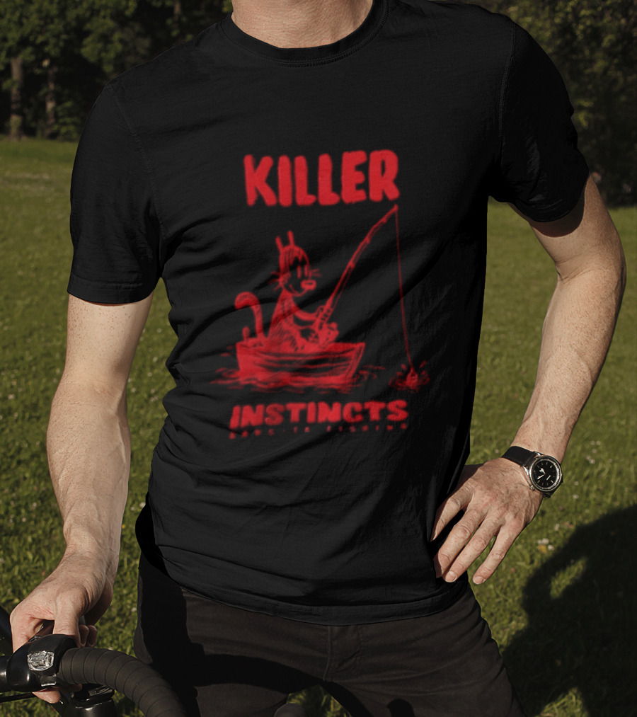 Killer Instincts Fishing Cat In A Boat T-Shirt